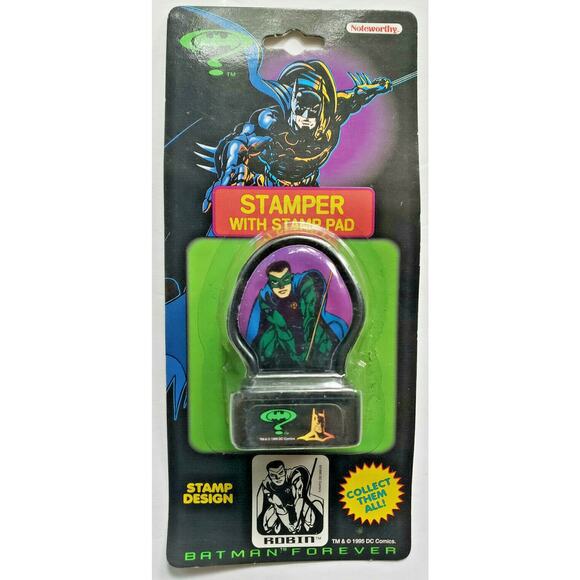 1995 Batman Forvever Stamper with Stamp Pad Robin Sealed U173 - Picture 1 of 2
